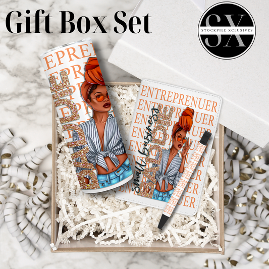 Small Business Baddie Entrepreneur Gift Box Personalized Box With Tumbler Journal Pen Tote Bag