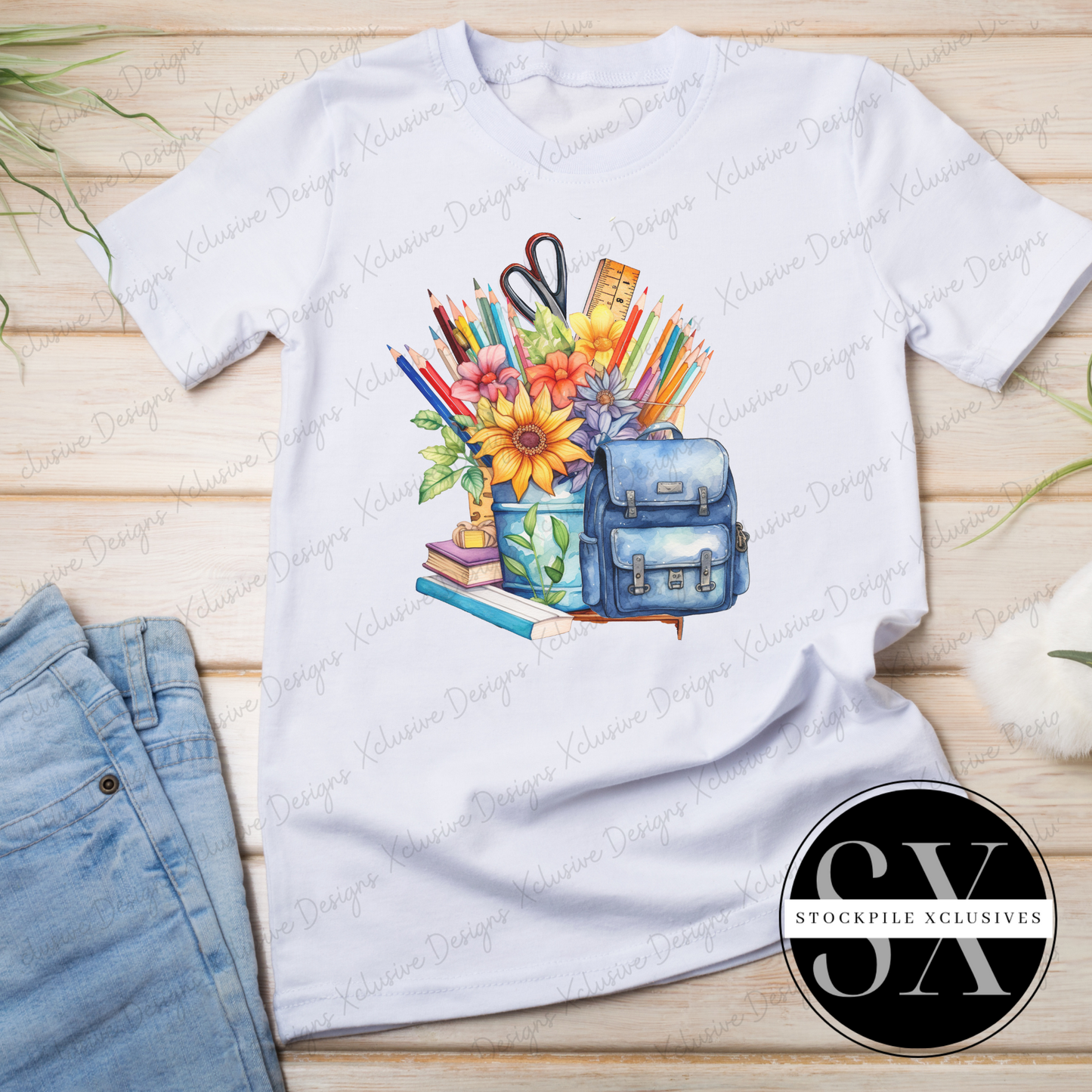 Flowers & School Supplies Back to school shirt