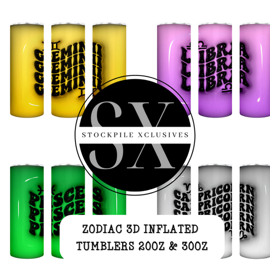 Retro Zodiac 3D Inflated Tumbler