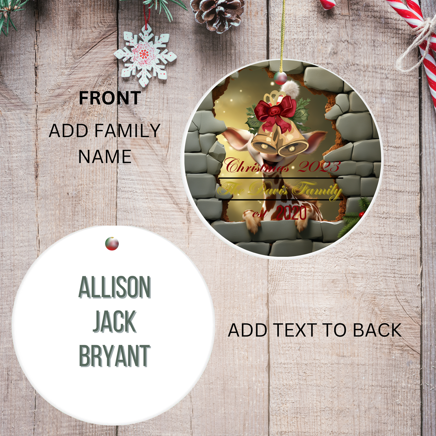 Ceramic Family Ornament Christmas 2023