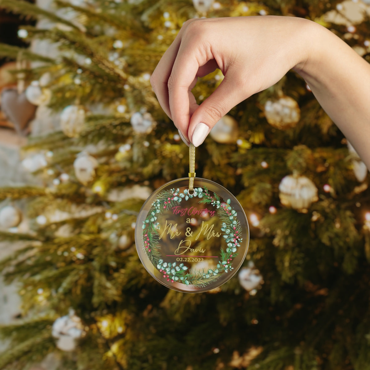 Glass 1st Family Christmas Ornament