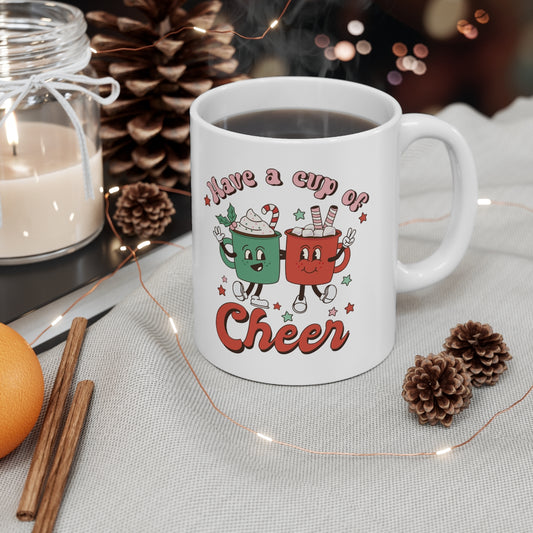 Retro Christmas Mug Add a Name