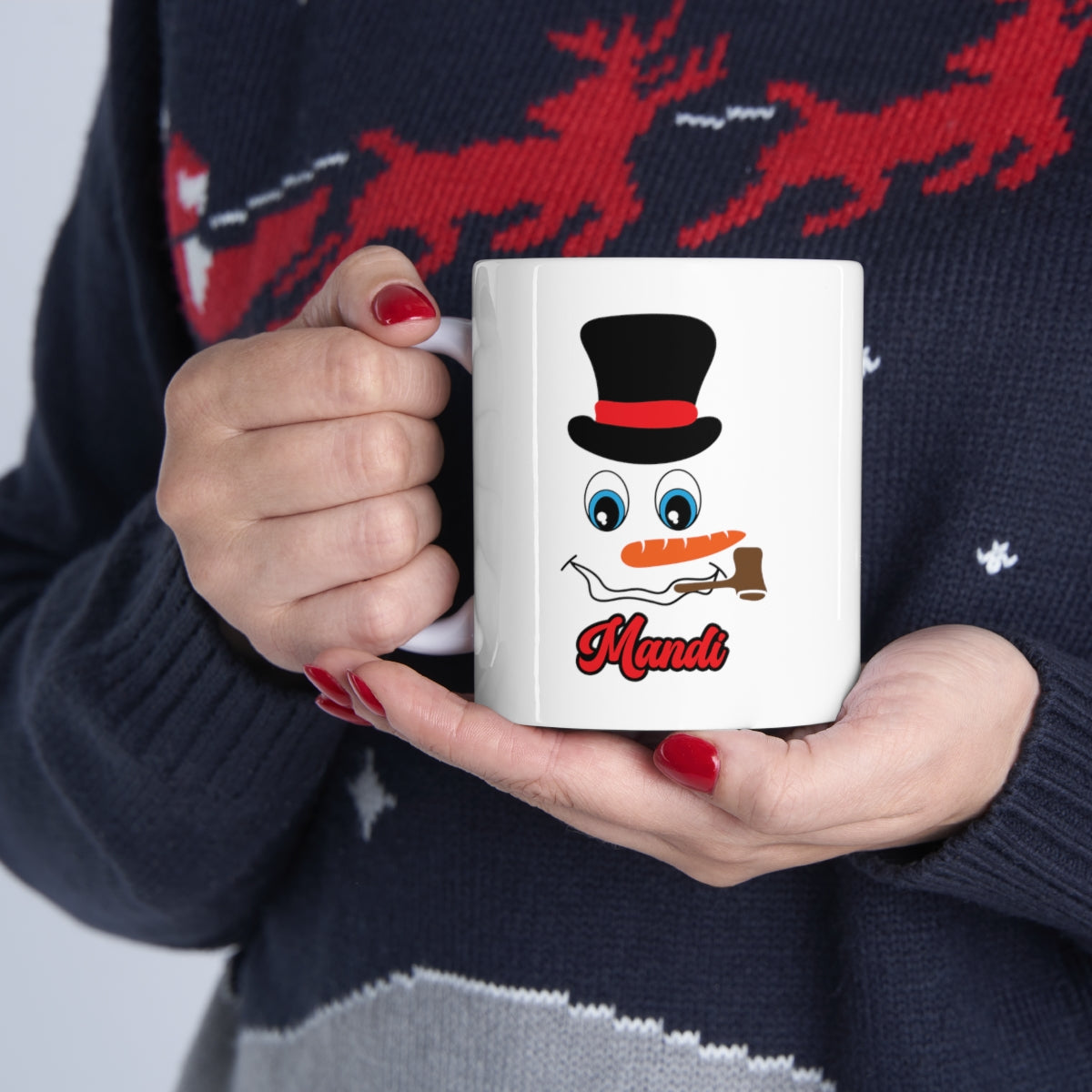 Snowman Christmas Mug Add a Name