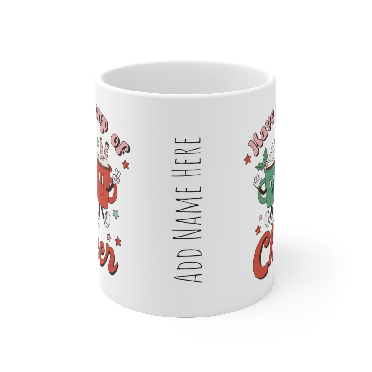 Retro Christmas Mug Add a Name