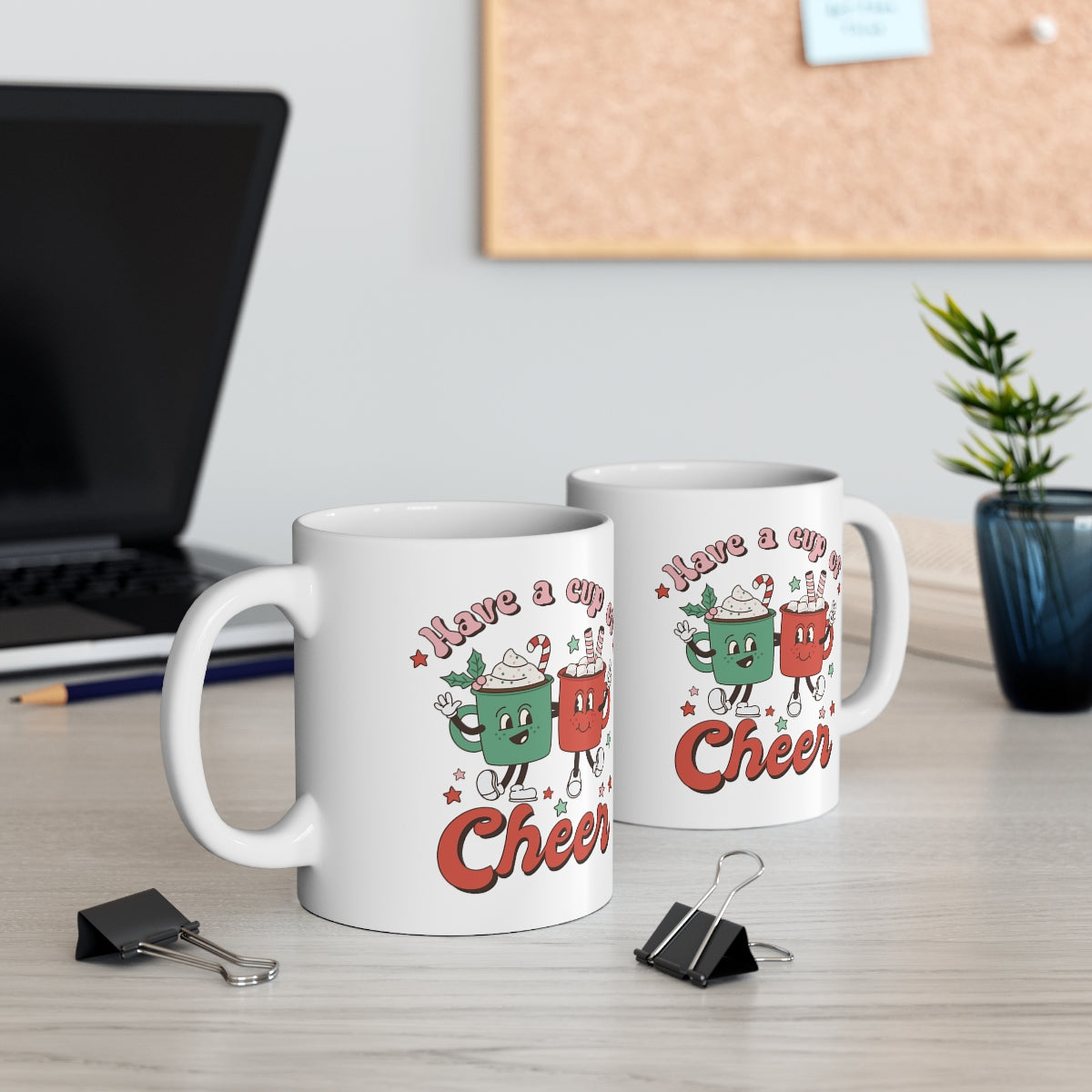 Retro Christmas Mug Add a Name