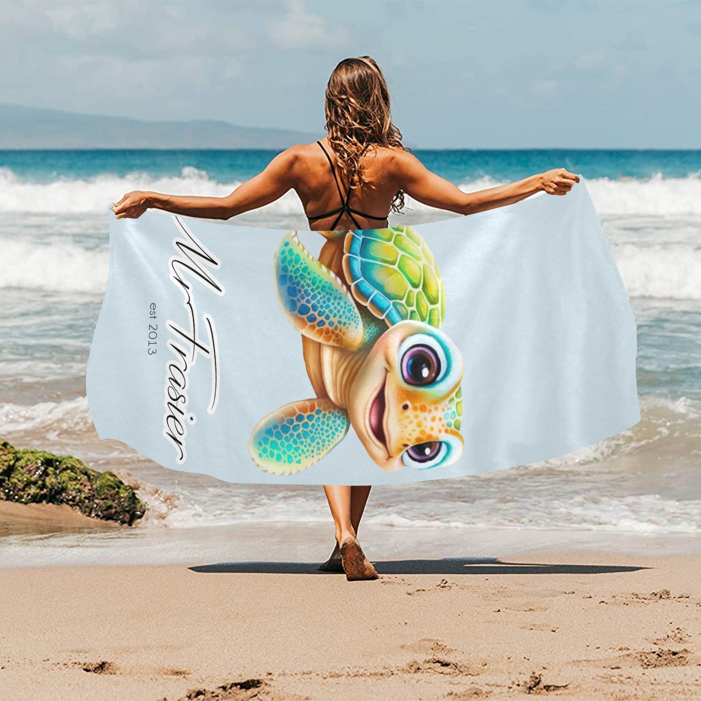 Mr. & Mrs Turtle Beach Towel 32"x 71"