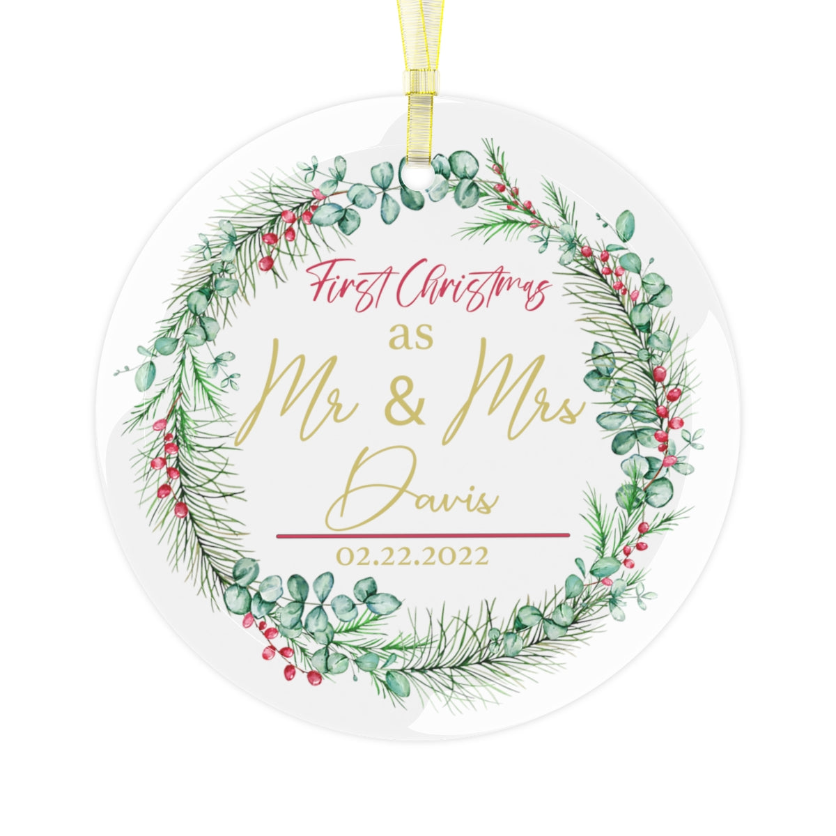 Glass 1st Family Christmas Ornament