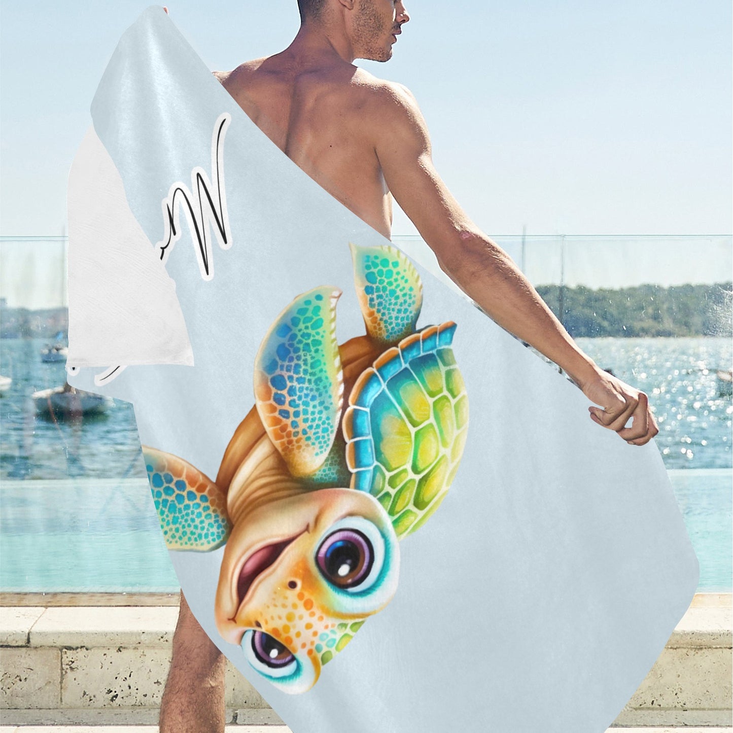 Mr. & Mrs Turtle Beach Towel 32"x 71"