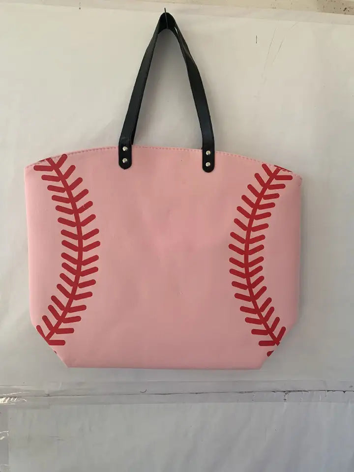 Large Canvase Baseball Laces Tote