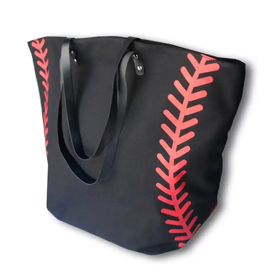 Large Canvase Baseball Laces Tote