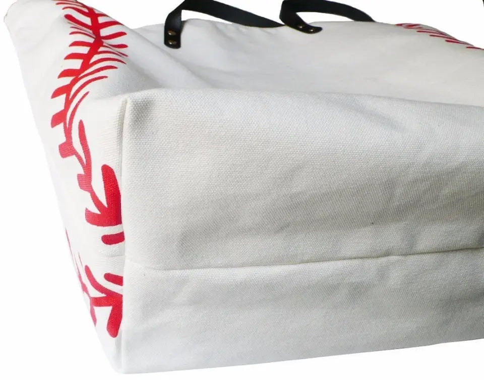 Large Canvase Baseball Laces Tote
