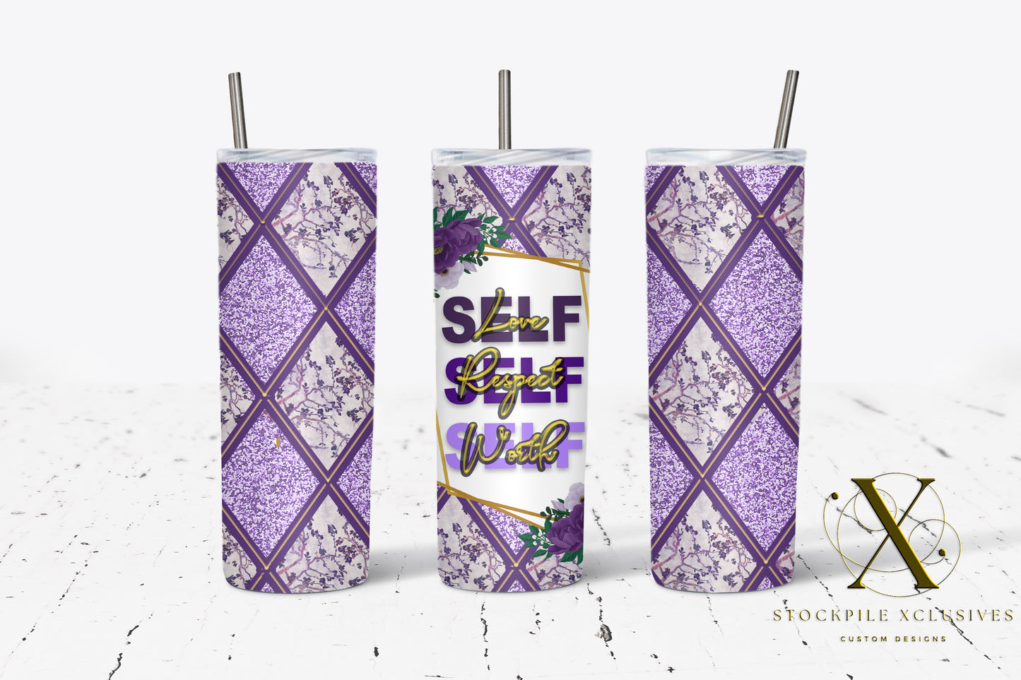 Self Love, Self Respect, Self Worth Lavender Argyle