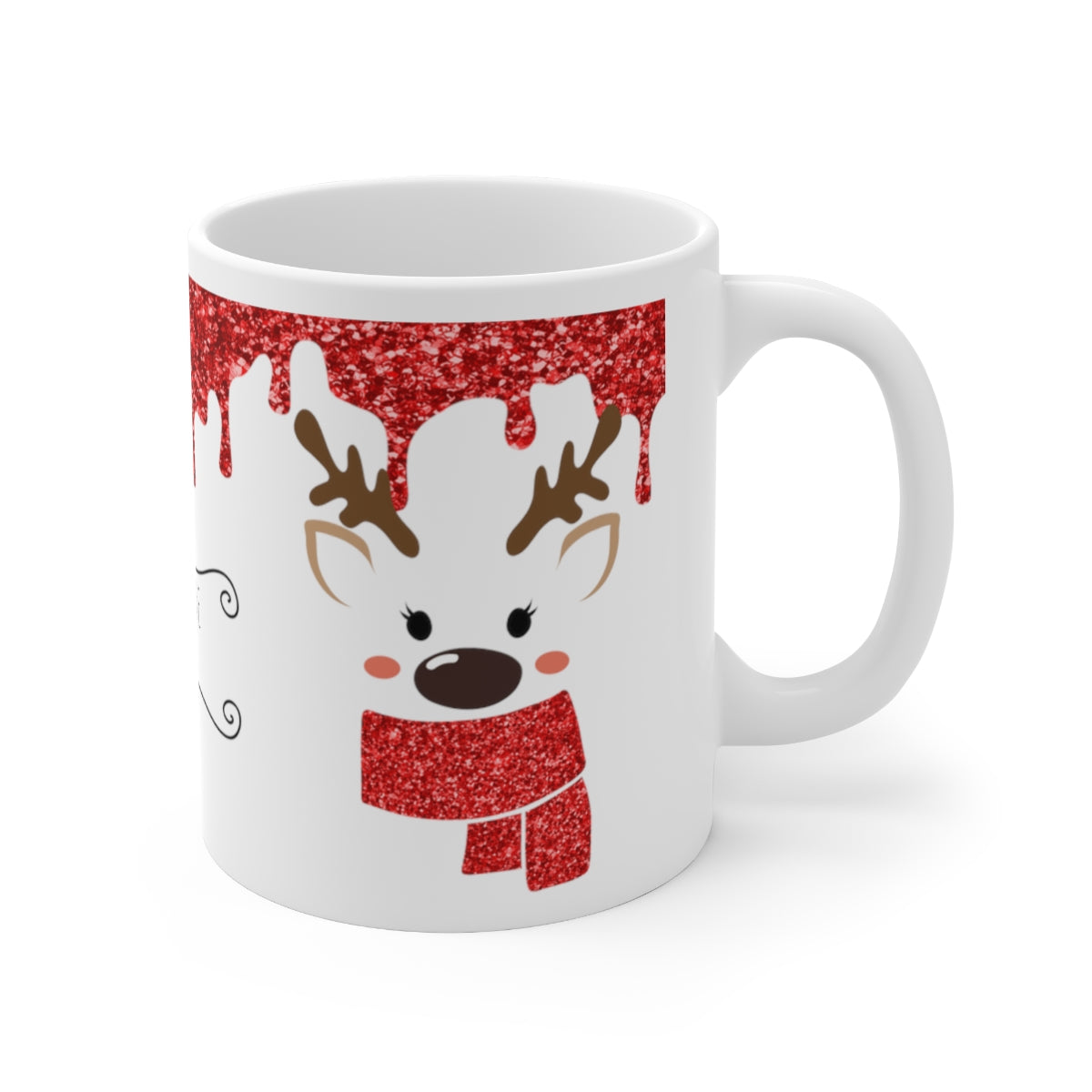Red Reindeer Christmas Mug Add Name