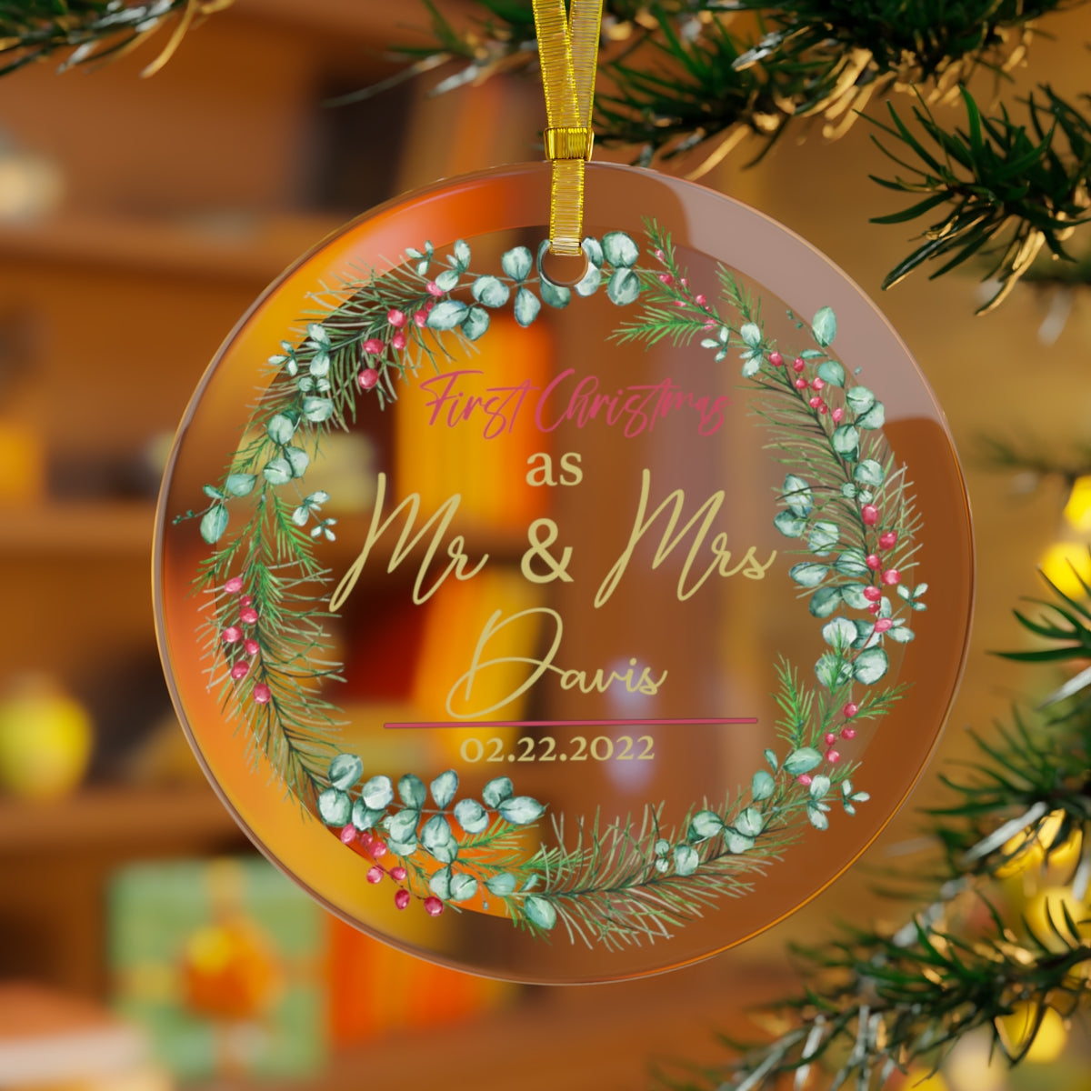 Glass 1st Family Christmas Ornament