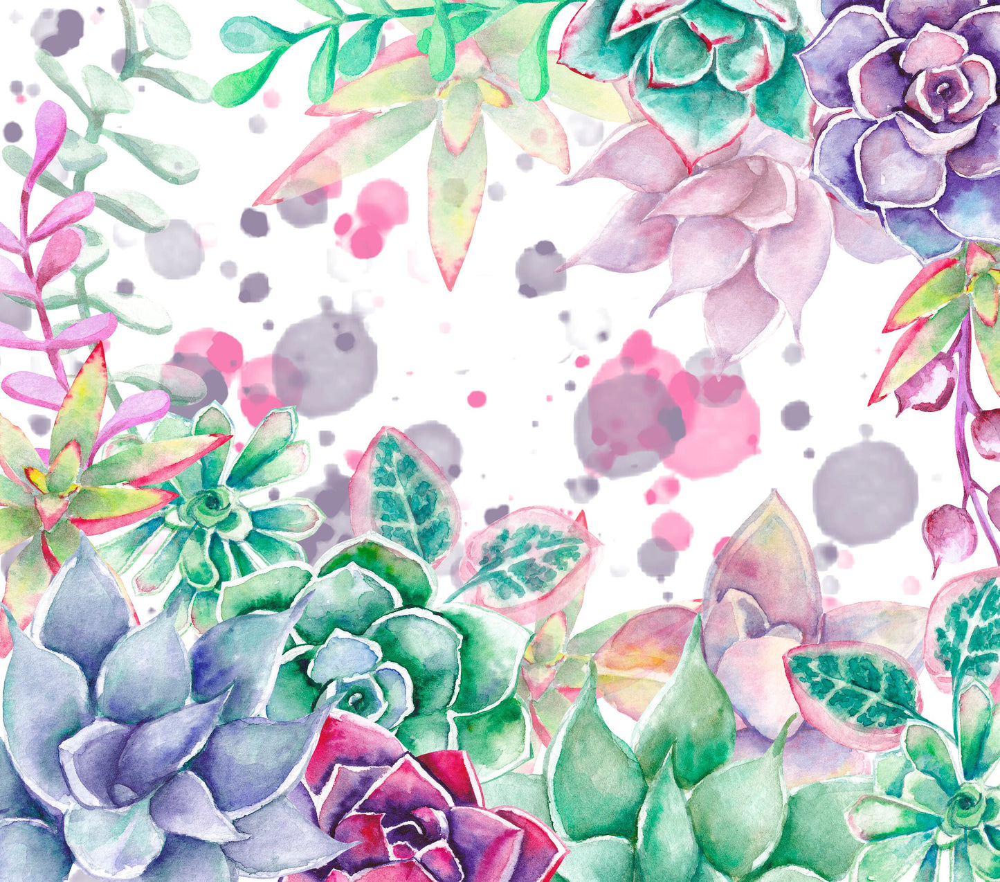 Water color Floral and Succulents Tumbler