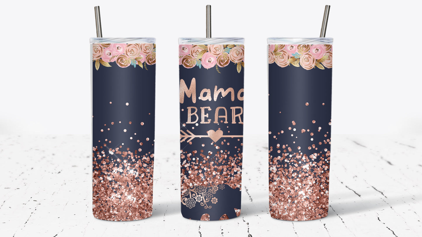 Rose Gold Mama Bear 20 oz Tumbler