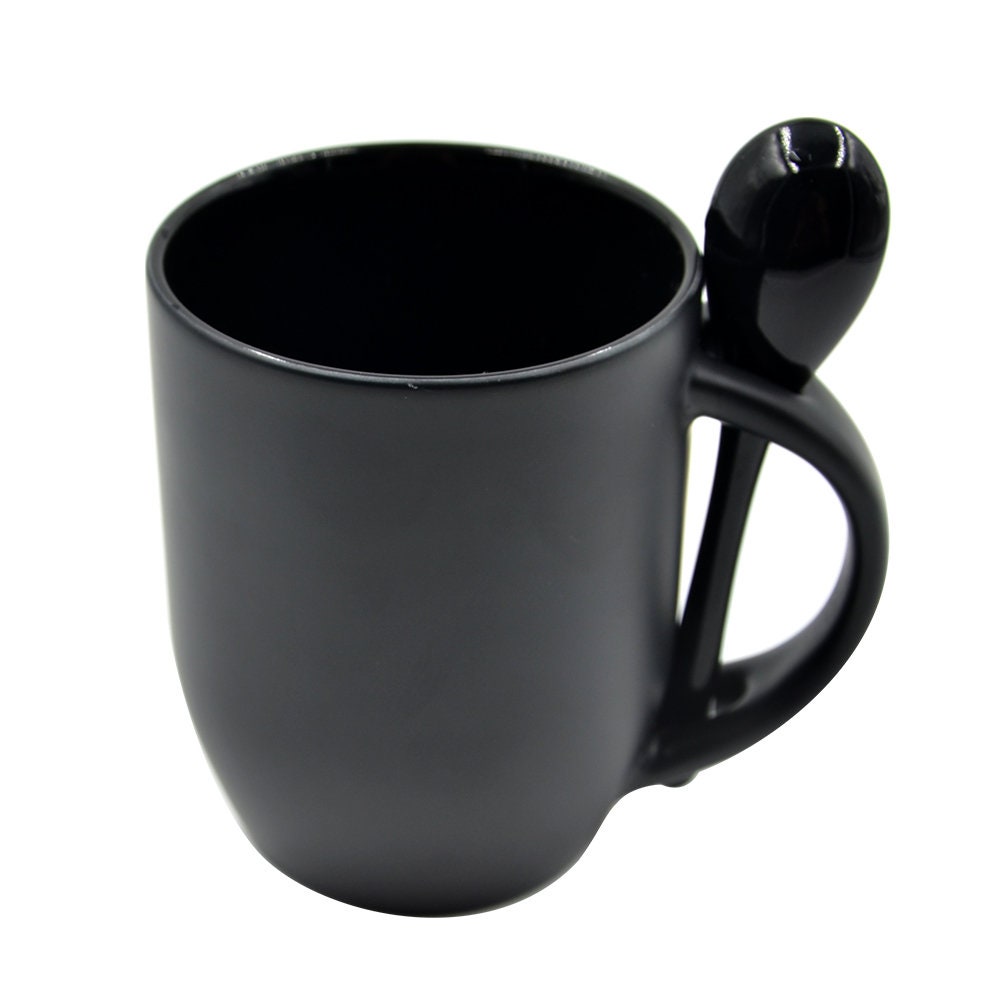 Customized 11oz Color Changing Mug with matching spoon, Personalized Mug