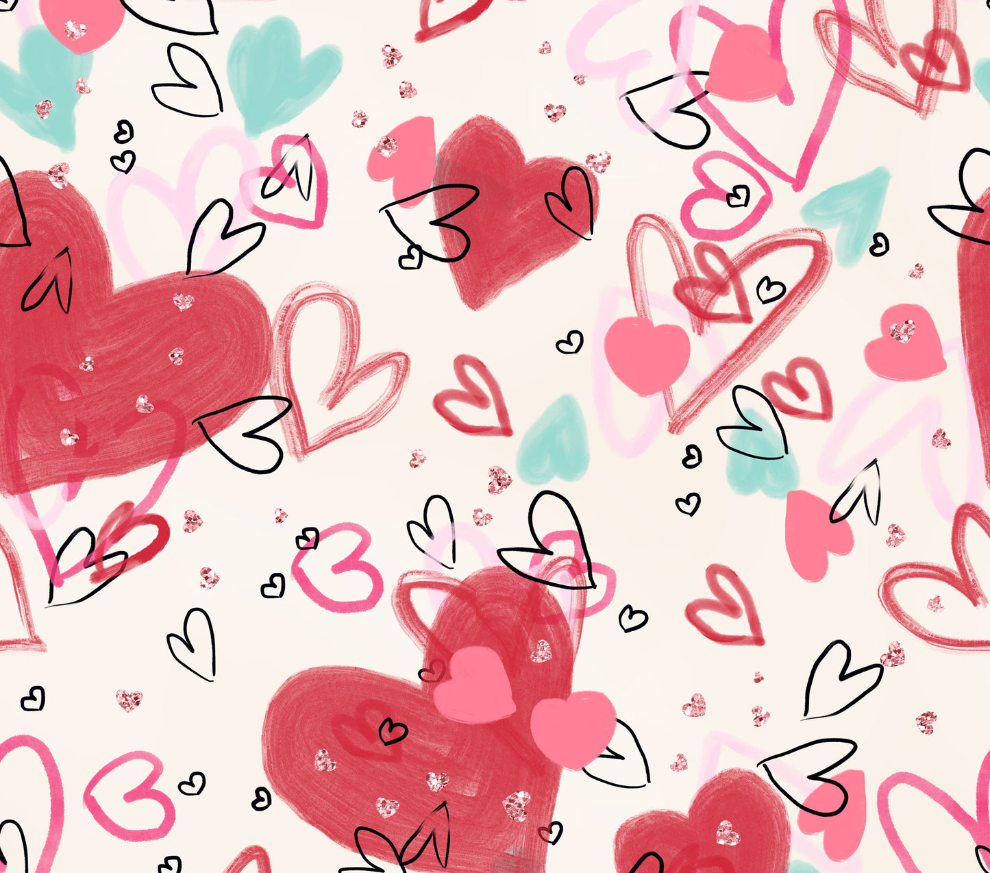 Sketchy Heart Valentines Day Tumbler