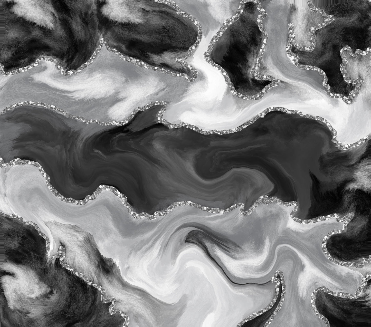 Black Watercolor Marble Tumbler