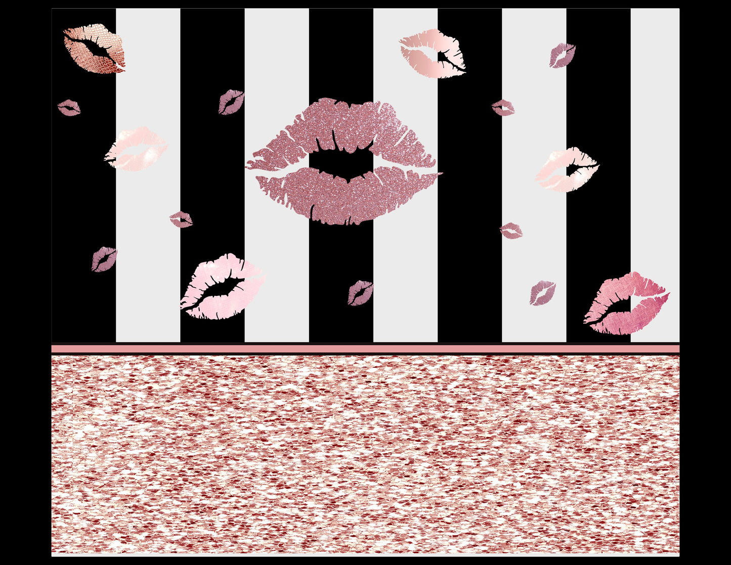 Rose Gold Lips Classic Stripe Tumbler
