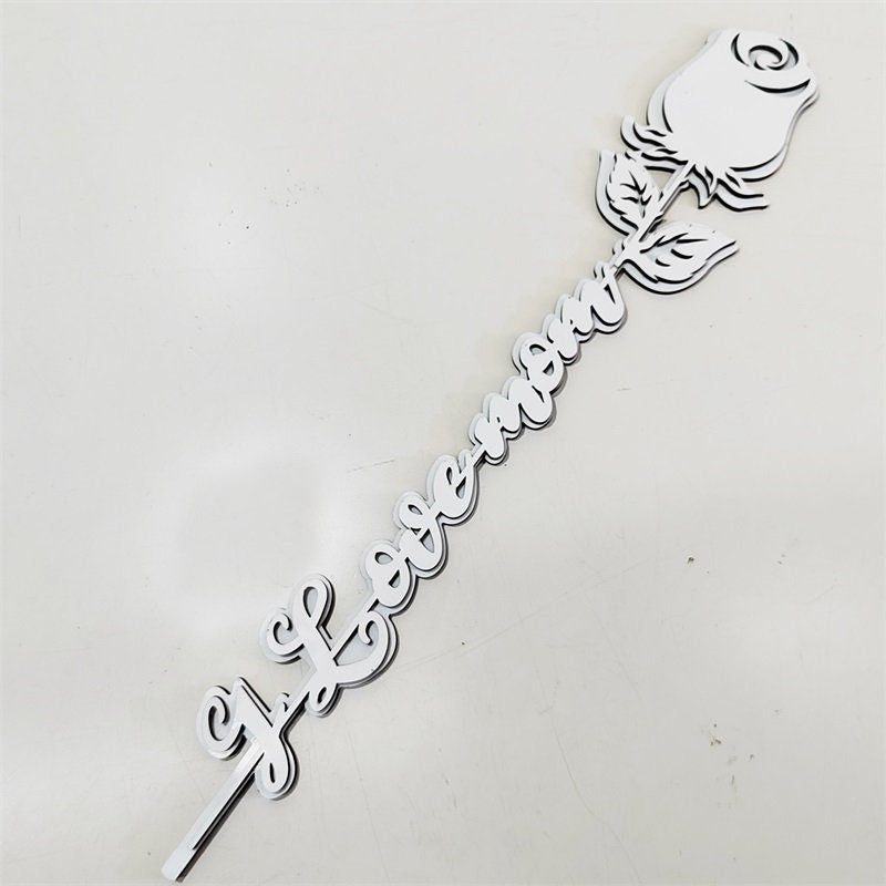I Love Mom Sublimation Flower Stem