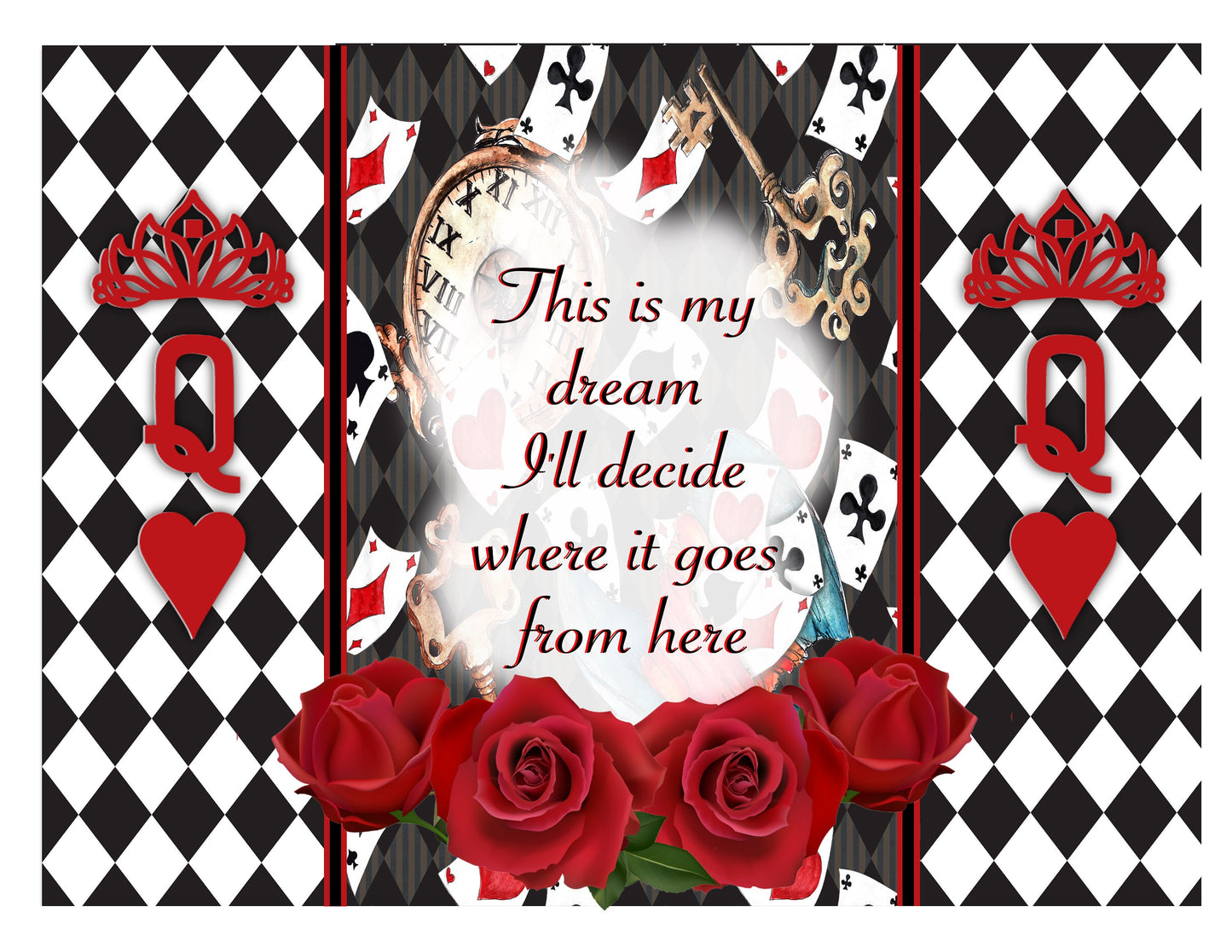 This is my dream Black and white checkered Queen of Hearts Tumbler