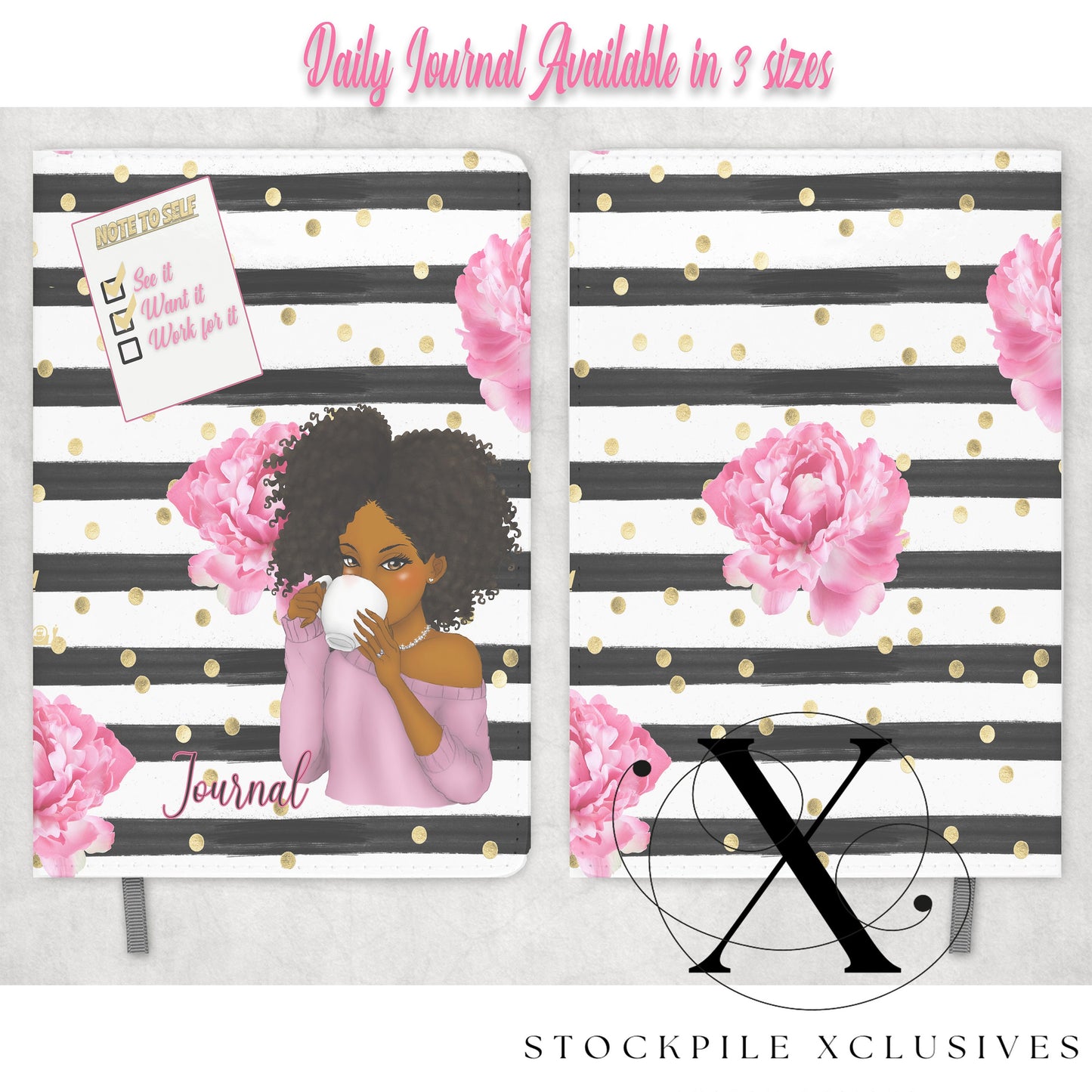 Black Girl Purple Sweater Work Hard Journal