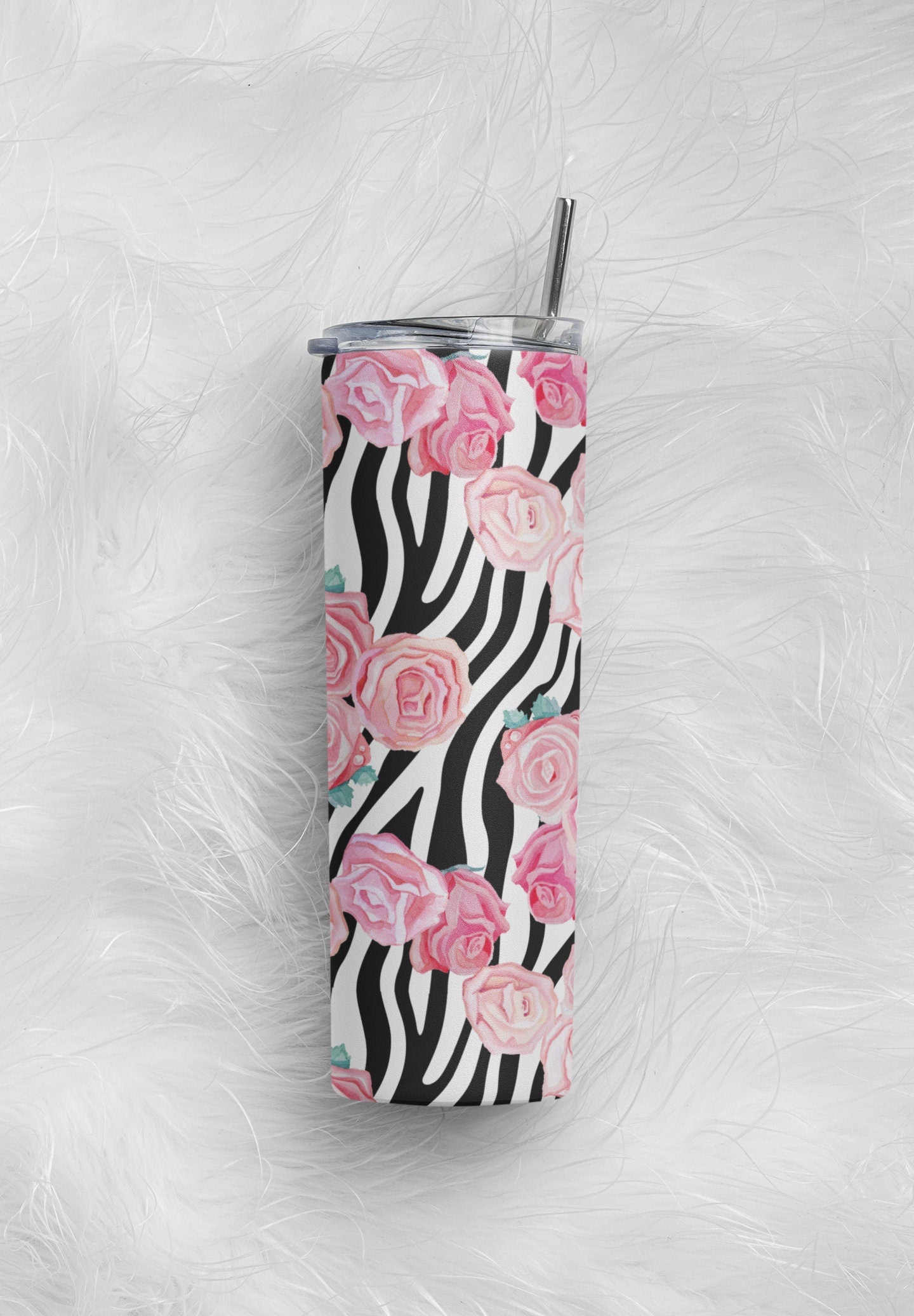 Flowers Roses Animal Print Leopard Zebra Stripes Tumbler