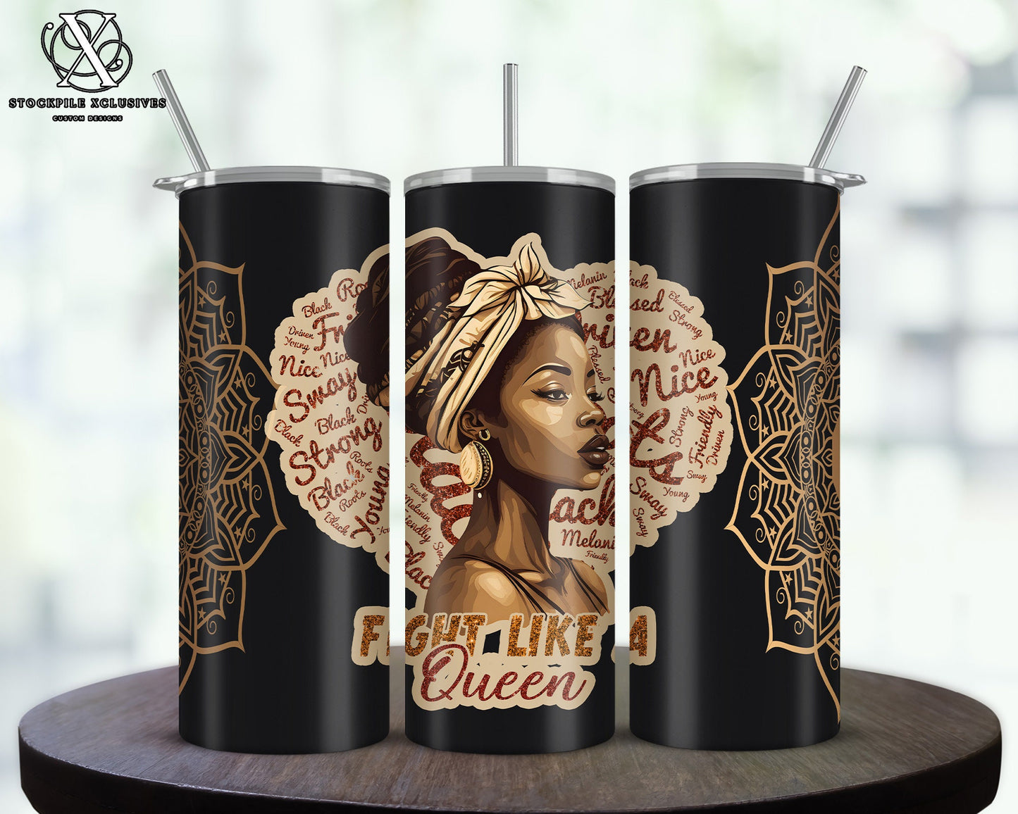 Fight Like A Queen Black Melanin Woman 20 Oz Tumbler