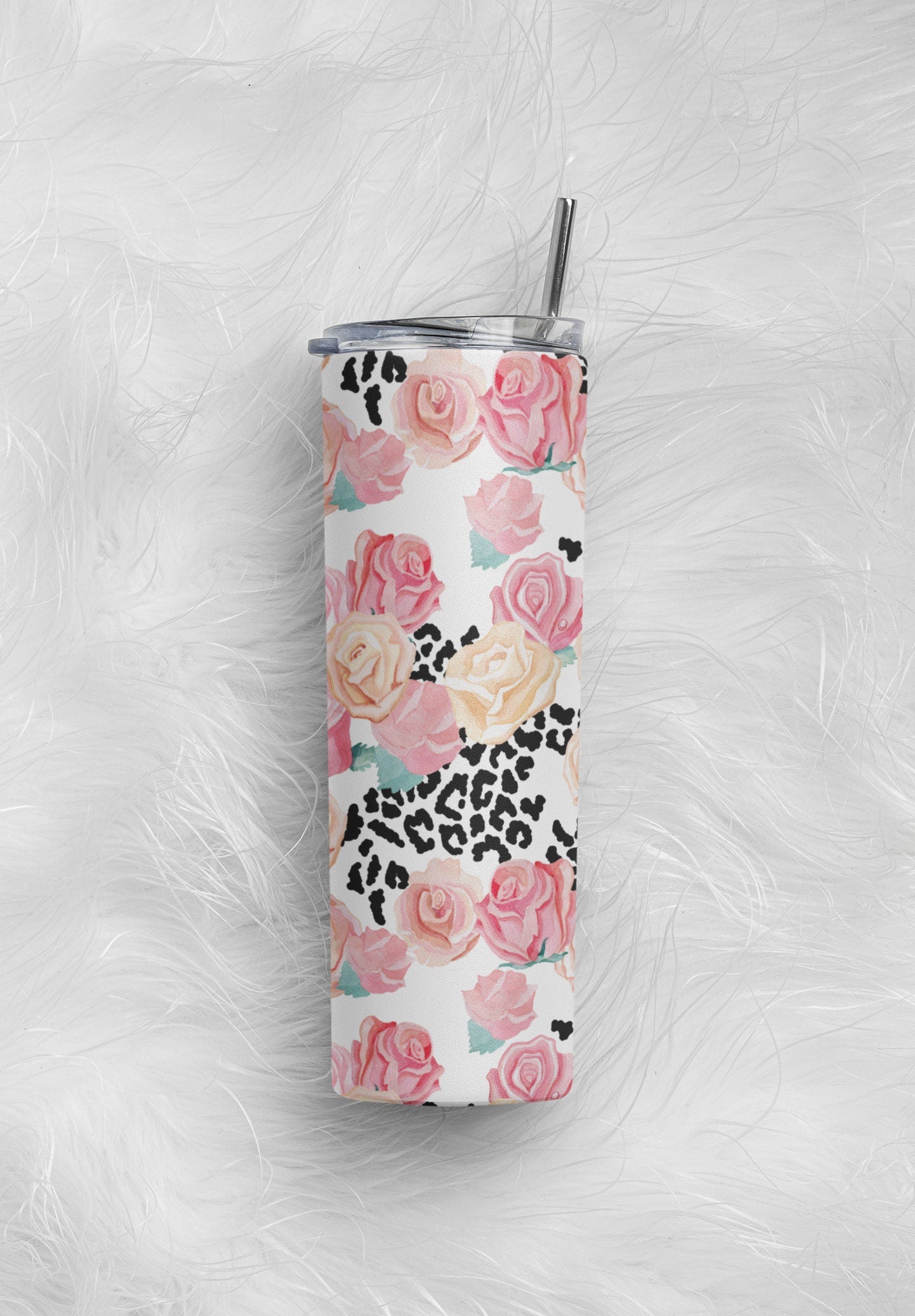 Flowers Roses Animal Print Leopard Zebra Stripes Tumbler