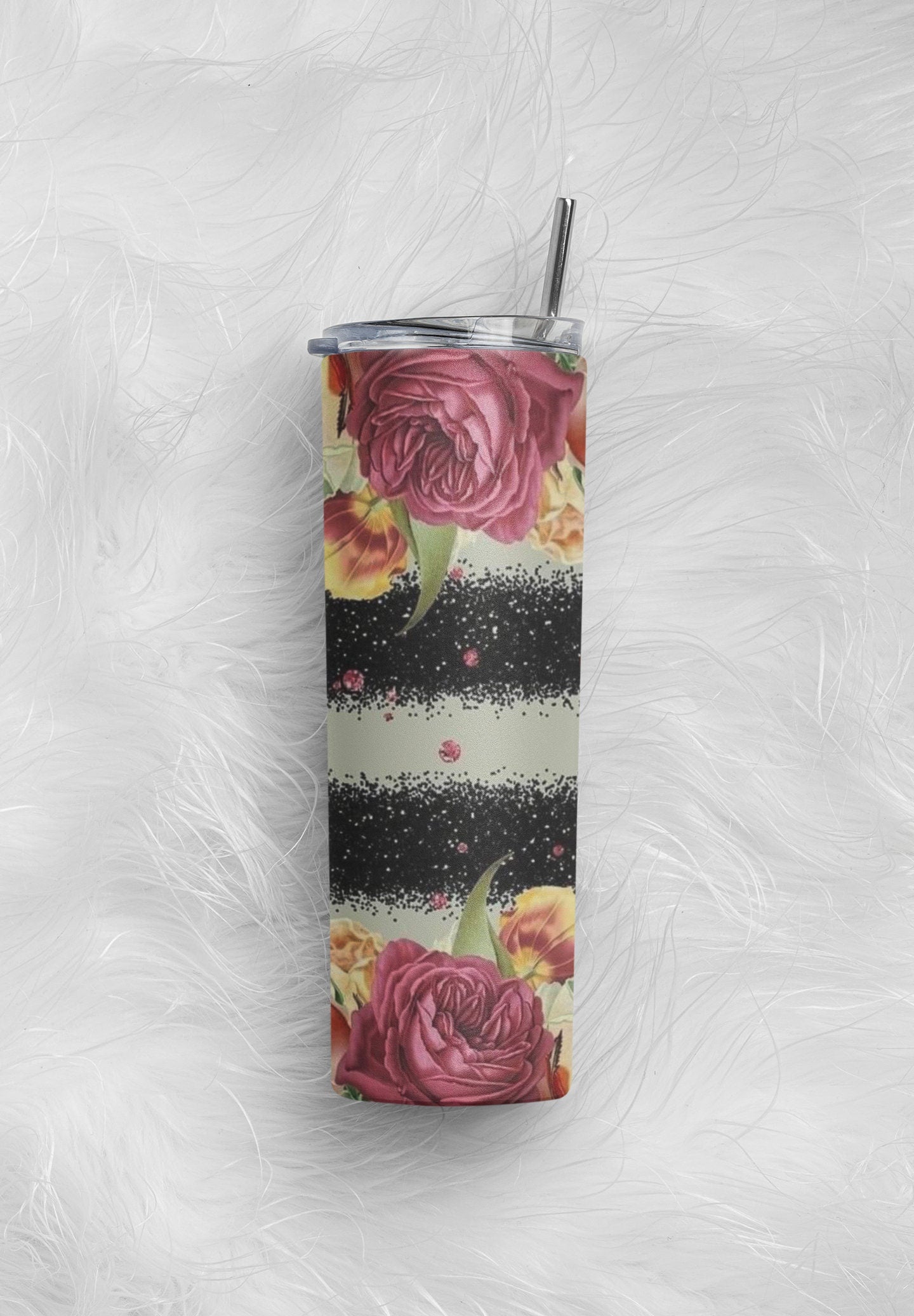Flowers Roses Animal Print Leopard Zebra Stripes Tumbler
