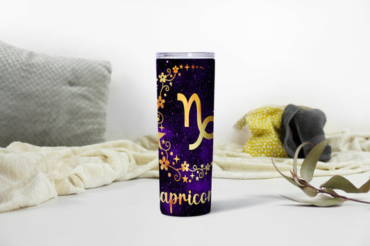 Capricorn Zodiac Black Tumbler