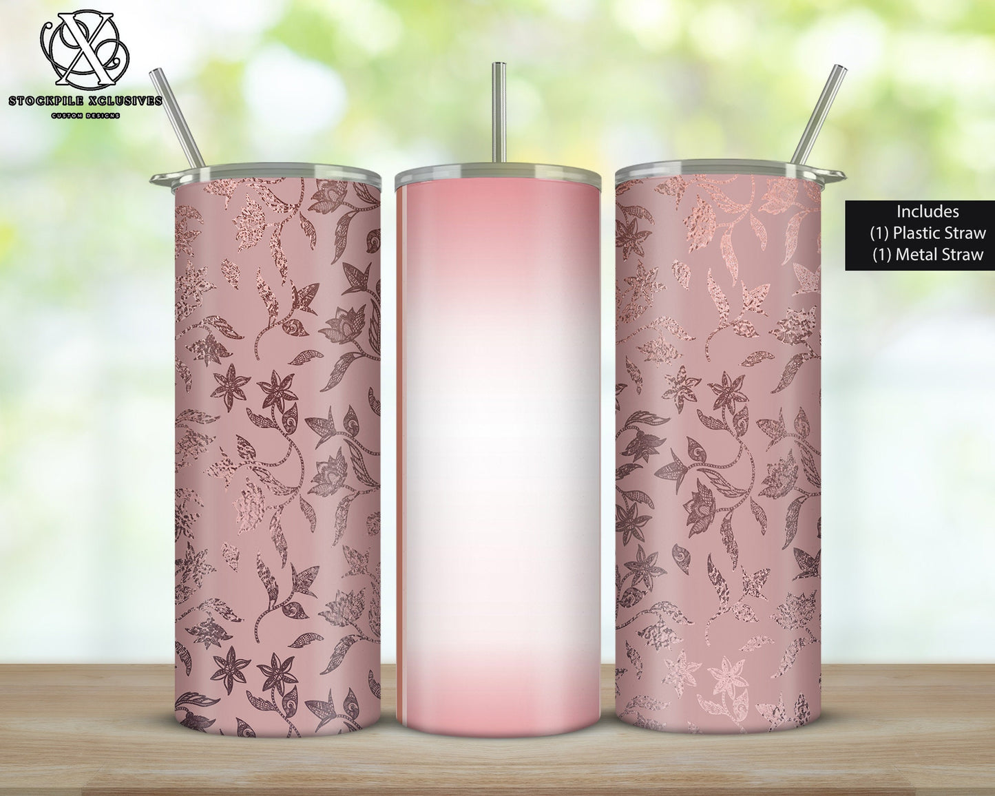 Rose Gold Monochromatic Personalized Tumbler