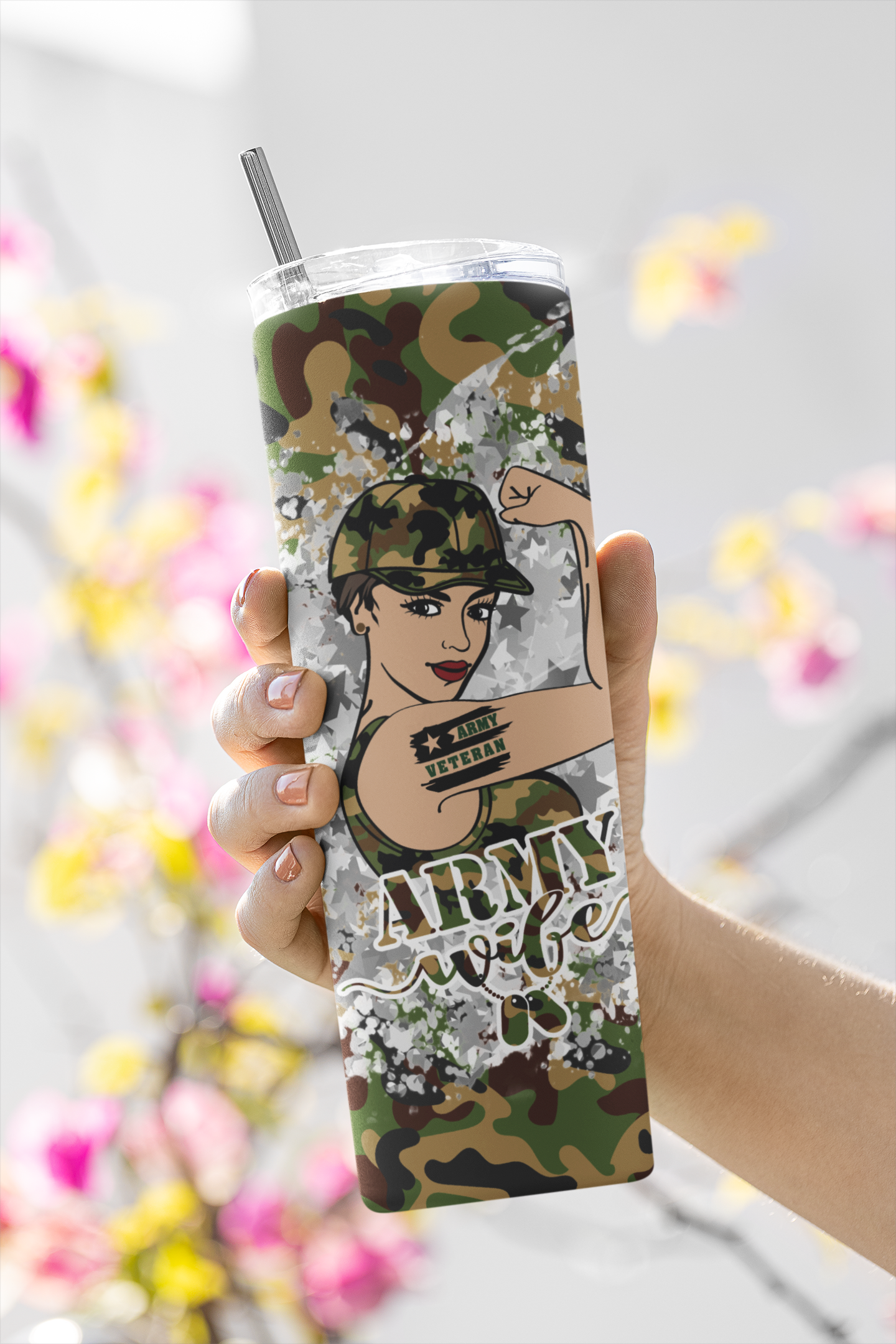 Army Wife Camo Tumbler