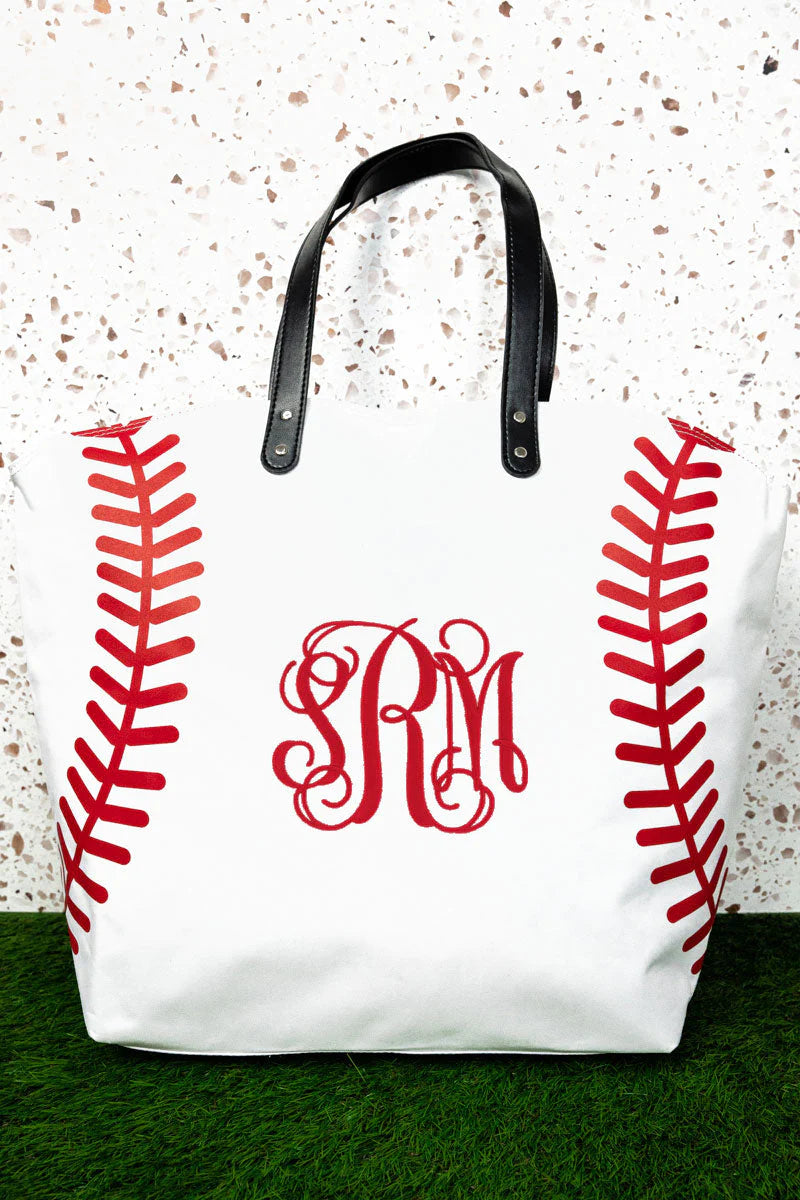 Large Canvase Baseball Laces Tote