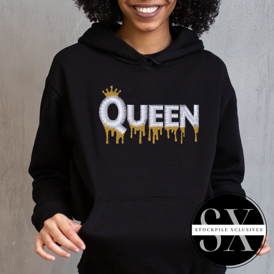 Crowned Queen Embroidered Hoodie