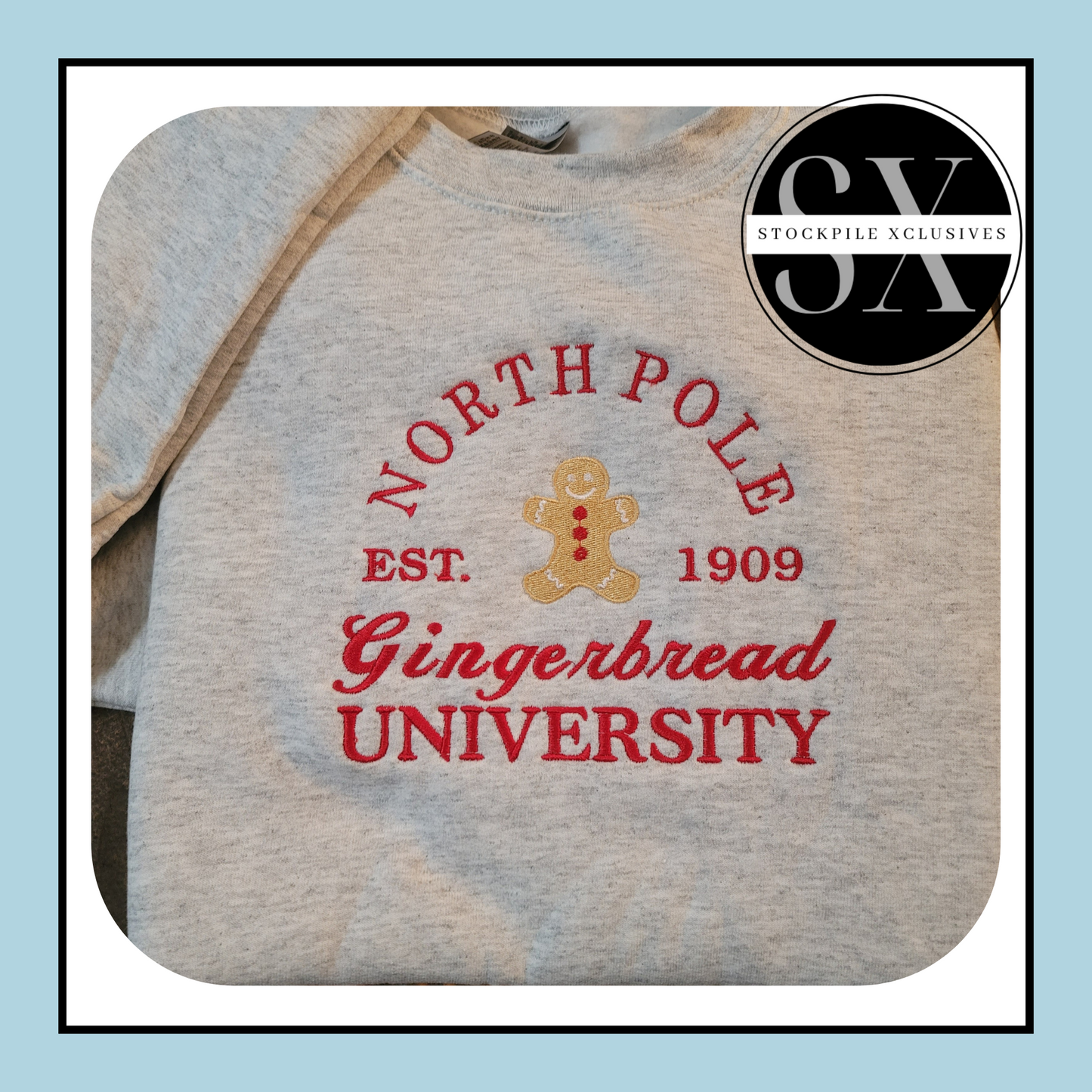 North Pole University Embroidered Hoodie or Sweatshirt