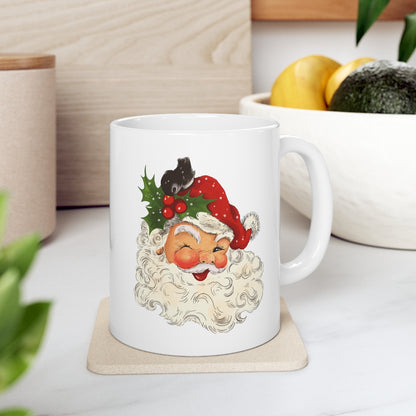 Classic Santa Christmas Mug Add a Name