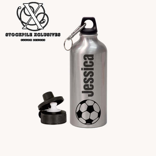 Soccer Team Player 20 oz Aluminum Water Bottle with carabiner