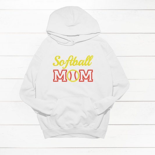 Softball Mom Embroidered Crewneck Sweatshirt/Hoodie