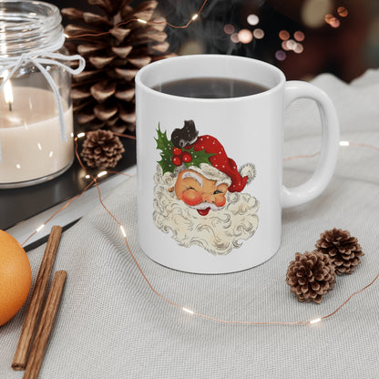 Classic Santa Christmas Mug Add a Name