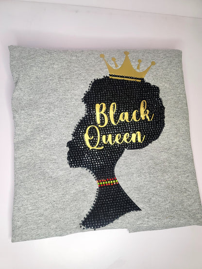 Black Queen Rhinestone Shirt Sweatshirt Hoodie