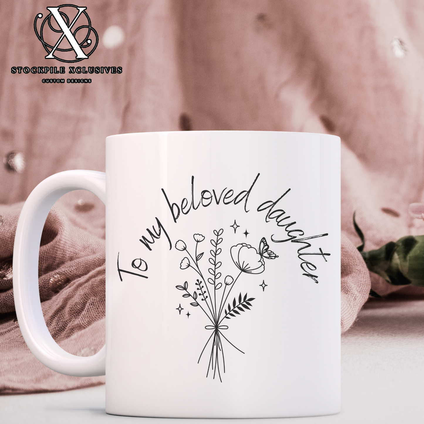 Message Vintage Floral Mug Add your name