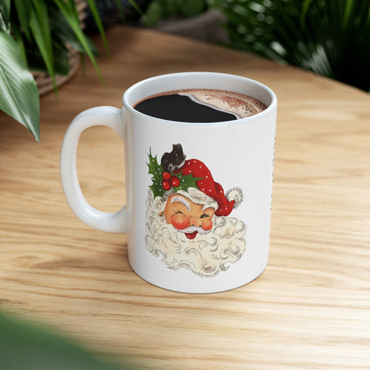 Classic Santa Christmas Mug Add a Name