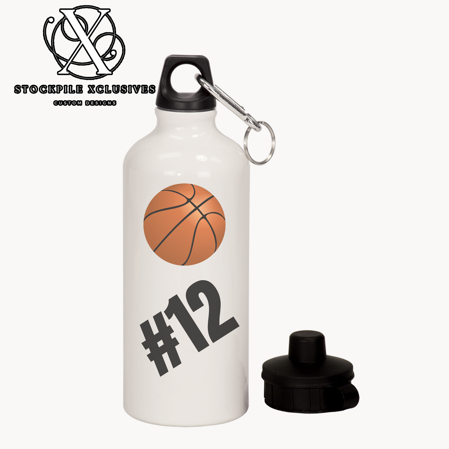 Basketball Team Player 20 oz Aluminum Water Bottle with carabiner