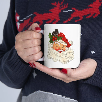 Classic Santa Christmas Mug Add a Name