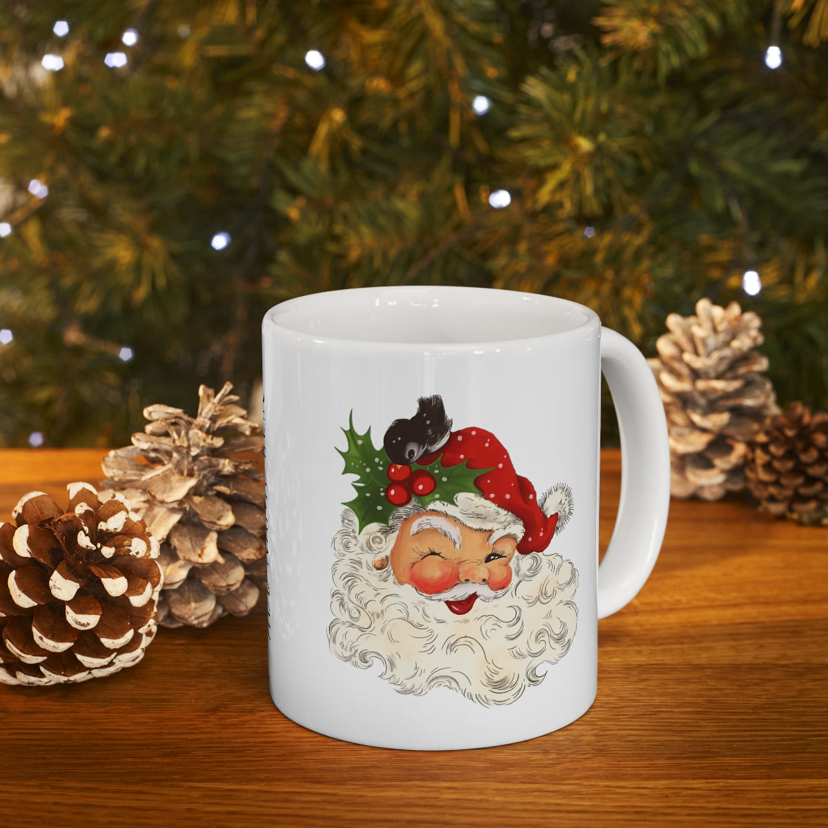 Classic Santa Christmas Mug Add a Name