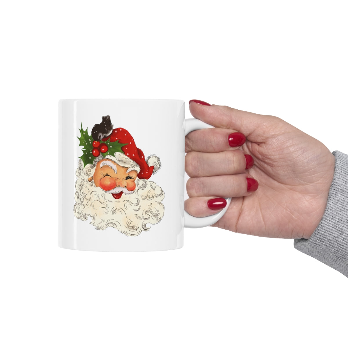 Classic Santa Christmas Mug Add a Name