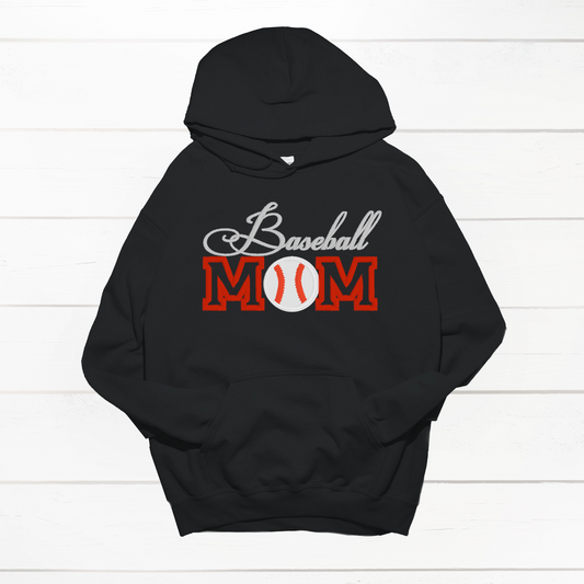 Baseball Mom Embroidered Crewneck Sweatshirt/Hoodie