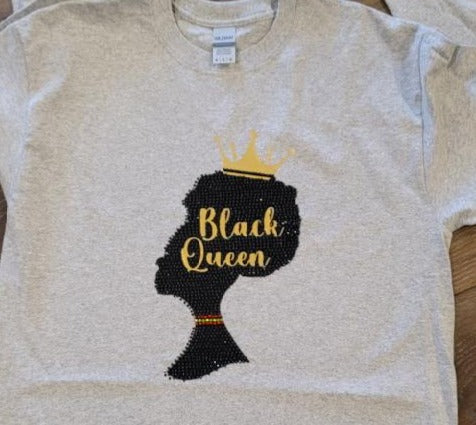 Black Queen Rhinestone Shirt Sweatshirt Hoodie